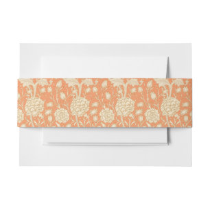 William Morris Wild Tulip Vintage Floral Pattern Invitation Belly Band
