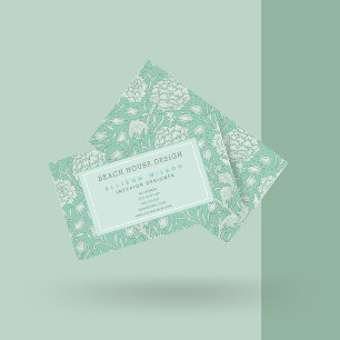 William Morris - Wild Tulips - Green Floral Business Card