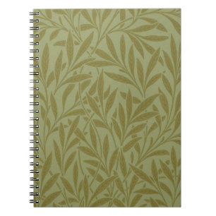 William Morris Willow Antique Floral Leaf Spiral Notebook