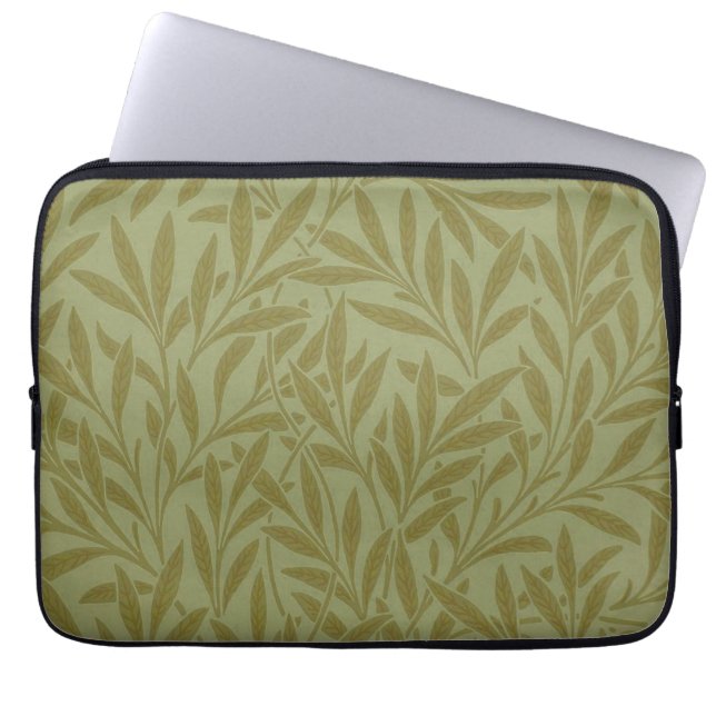 William Morris Willow Antique Green Leaf Vine Art Laptop Sleeve (Front)