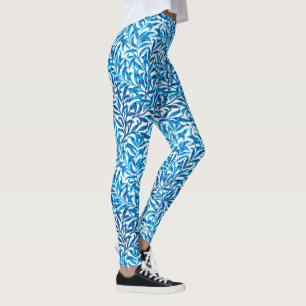 William Morris Willow Bough, Cobalt Blue & White Leggings