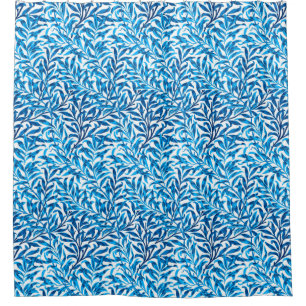 William Morris Willow Bough, Cobalt Blue & White Shower Curtain