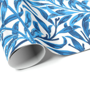 William Morris Willow Bough, Cobalt Blue & White Wrapping Paper