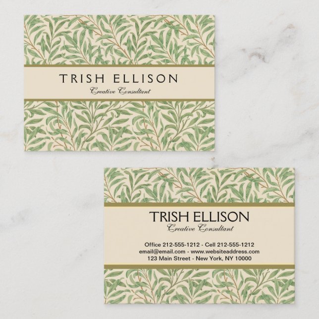 William Morris Willow Bough Garden Flower Classic Business Card (Front/Back)