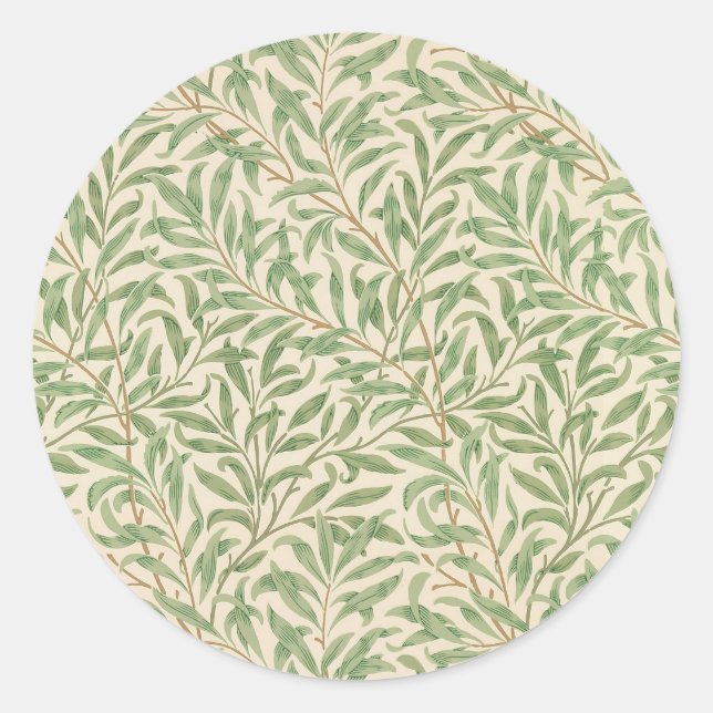 William Morris Willow Bough Garden Flower Classic Classic Round Sticker (Front)