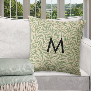 William Morris Willow Bough Pattern Monogram Cushion