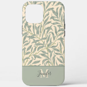 William Morris Willow Bough Pattern with Monogram iPhone 12 Pro Max Case
