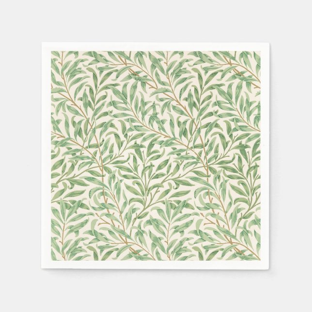 William Morris Willow Bough Vintage Botanical Napkin (Front)