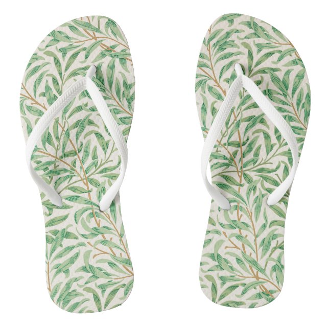 William Morris. Willow Bough. Vintage greenery Jandals (Footbed)