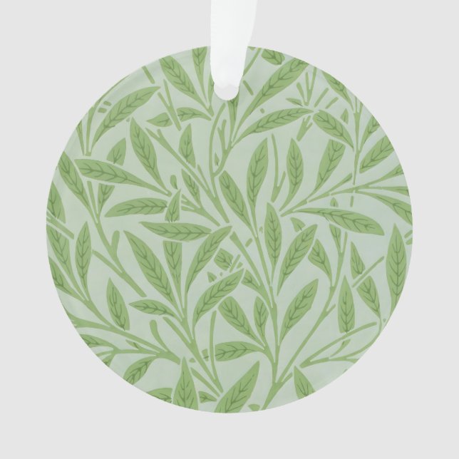 William Morris Willow Flower Classic Green Ornament (Front)