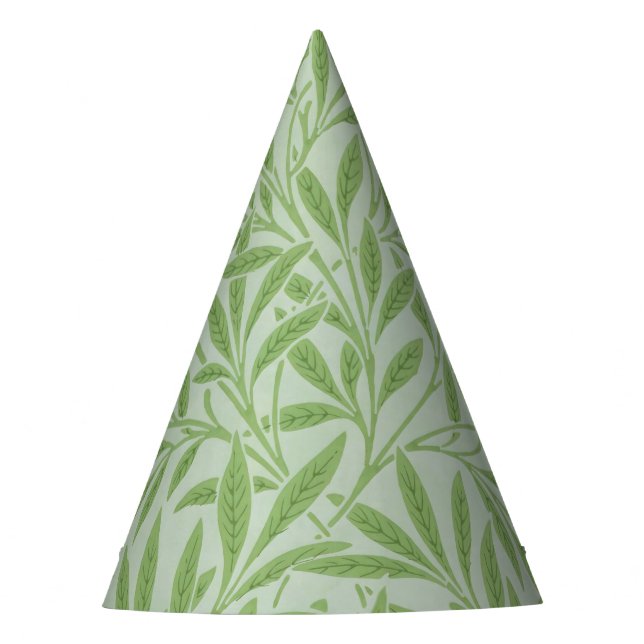 William Morris Willow Flower Classic Green Party Hat (Front)