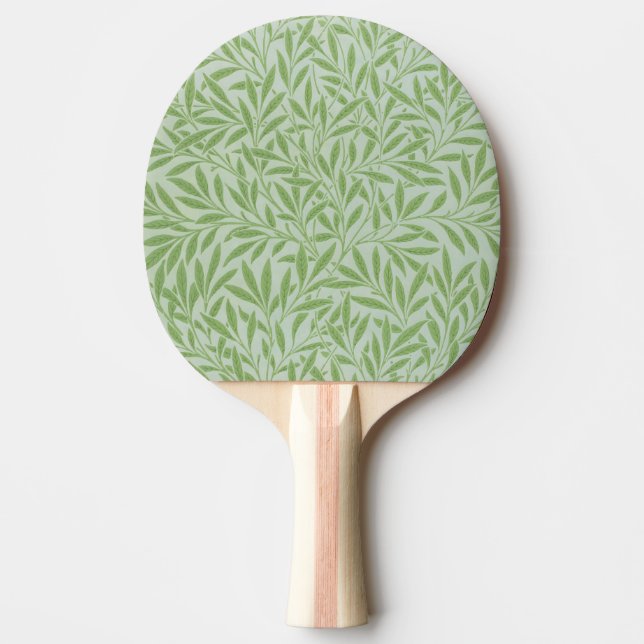 William Morris Willow Flower Classic Green Ping Pong Paddle (Front)