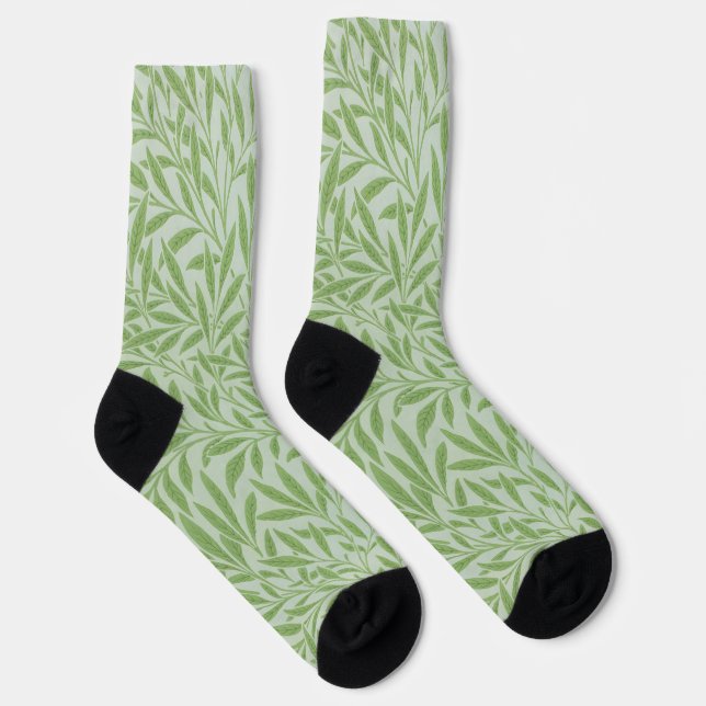 William Morris Willow Flower Classic Green Socks (Right)