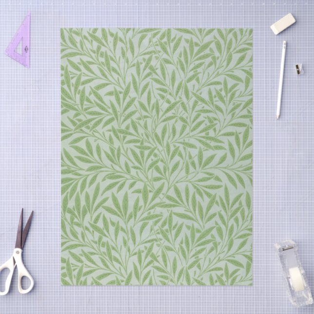 William Morris Willow Flower Classic Green Tissue Paper (Craft)