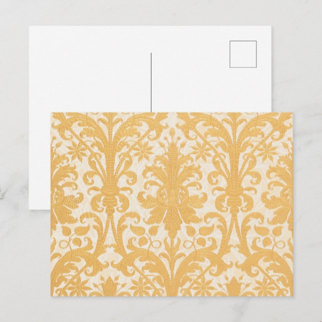 William Morris Willow & Gold Damask Luxury Postcard (Front/Back)