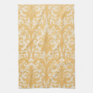 William Morris Willow & Gold Damask Luxury Tea Towel