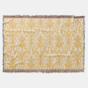 William Morris Willow & Gold Damask Luxury Throw Blanket