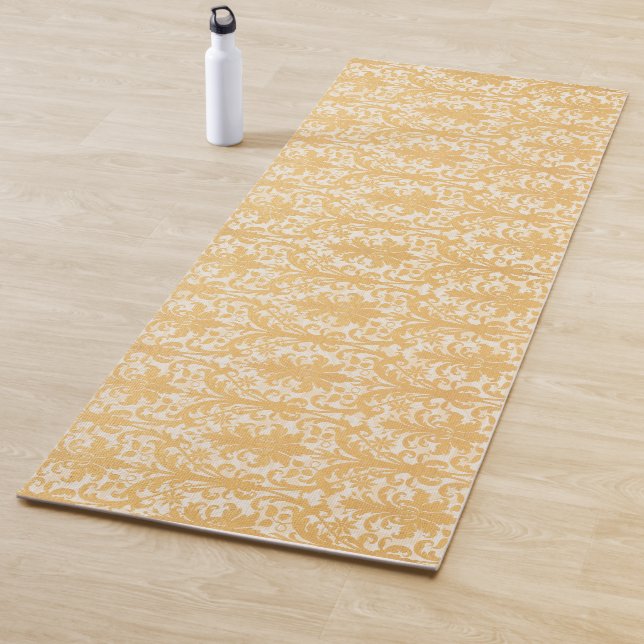 William Morris Willow & Gold Damask Luxury Yoga Mat (In Situ)