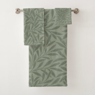 William Morris Willow Pattern Antique Sage Green Bath Towel Set