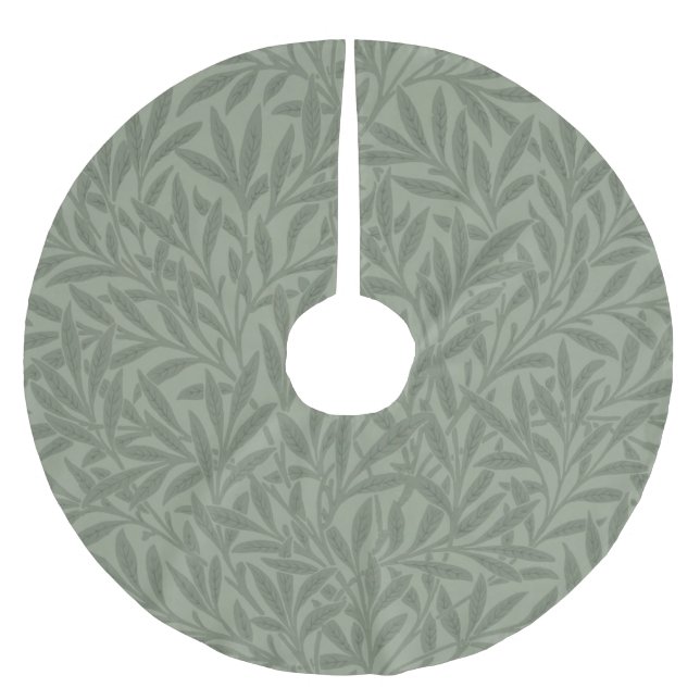 William Morris Willow Pattern Antique Sage Green Brushed Polyester Tree Skirt (Front)