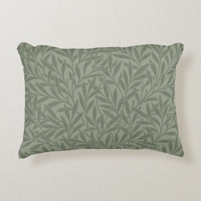 William Morris Willow Pattern Antique Sage Green Decorative Cushion (Front)