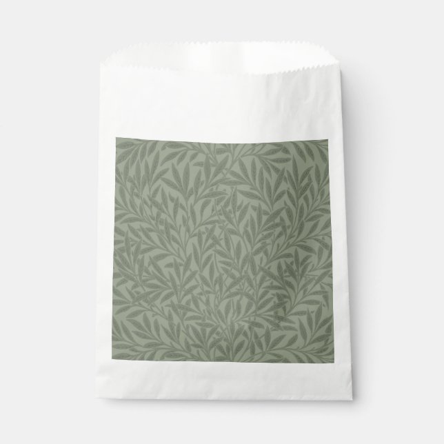 William Morris Willow Pattern Antique Sage Green Favour Bags (Front)