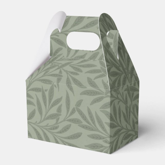 William Morris Willow Pattern Antique Sage Green Favour Box (Front Side)