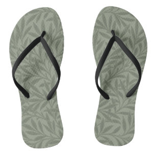 William Morris Willow Pattern Antique Sage Green Jandals