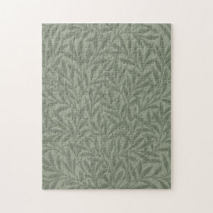 William Morris Willow Pattern Antique Sage Green Jigsaw Puzzle