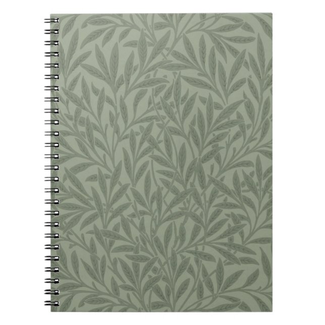 William Morris Willow Pattern Antique Sage Green Notebook (Front)
