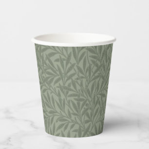 William Morris Willow Pattern Antique Sage Green Paper Cups