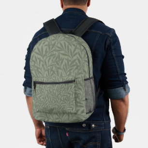 William Morris Willow Pattern Antique Sage Green Printed Backpack