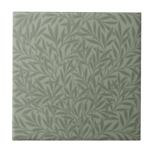 William Morris Willow Pattern Antique Sage Green Tile