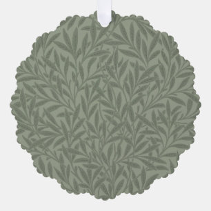 William Morris Willow Pattern Antique Sage Green Tree Decoration Card