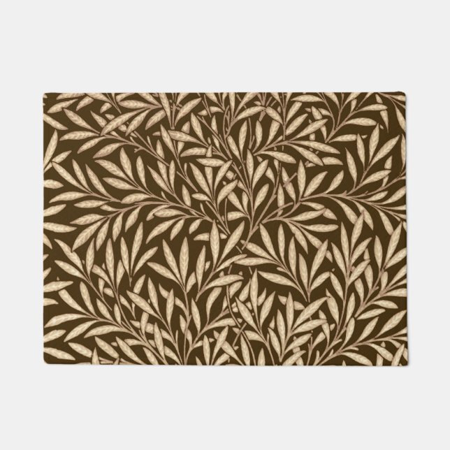 William Morris Willow Pattern, Brown and Beige Doormat (Front)