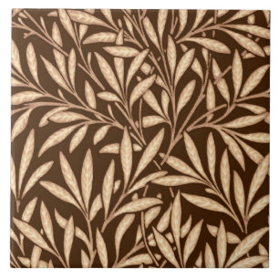 William Morris Willow Pattern, Brown and Beige Tile