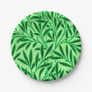 William Morris Willow Pattern, Light Jade Green Paper Plate