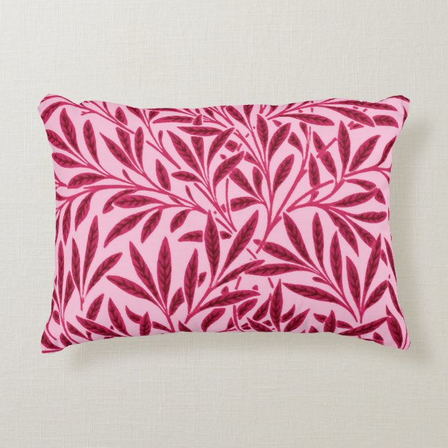 William Morris Willow Pattern, Mandarin Orange Decorative Cushion (Front)