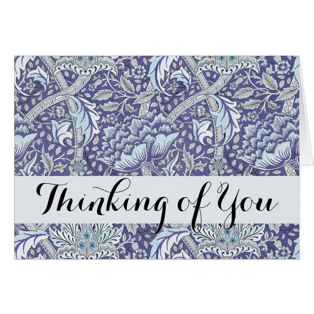 William Morris Windrush blue floral flowers (Front Horizontal)