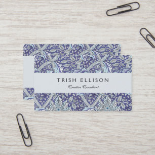 William Morris Windrush blue floral flowers Business Card