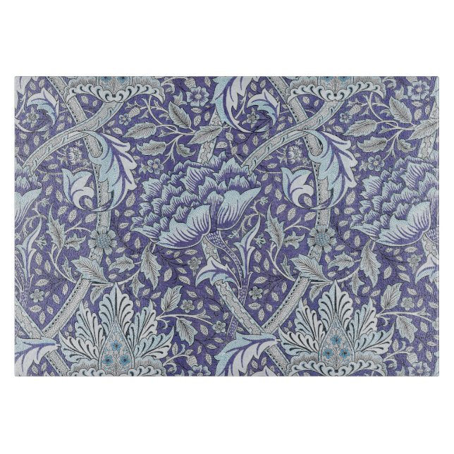 William Morris Windrush blue floral flowers Cutting Board (Front)