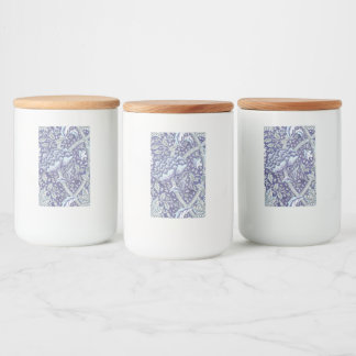 William Morris Windrush blue floral flowers Food Label