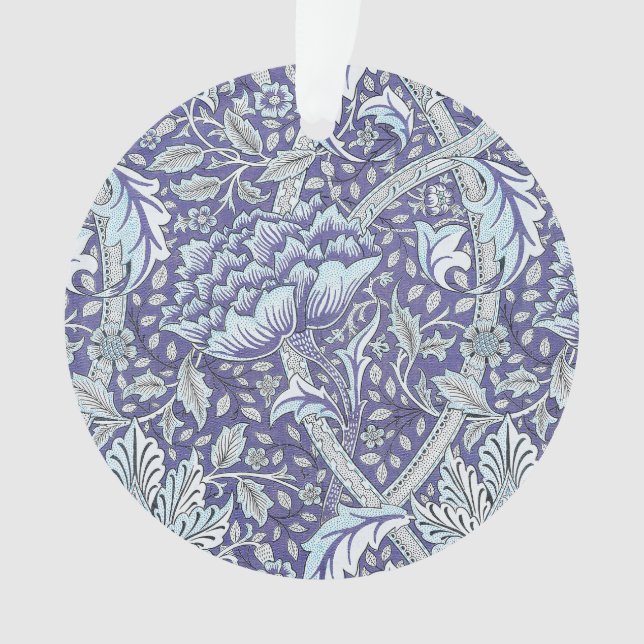 William Morris Windrush blue floral flowers Ornament (Front)