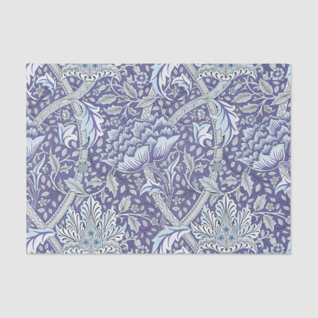 William Morris Windrush blue floral flowers Tissue Paper (Front)