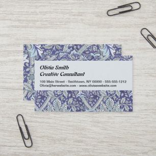 William Morris Windrush Blue Pattern Floral Business Card
