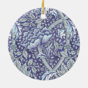 William Morris Windrush Blue Pattern Floral Ceramic Tree Decoration