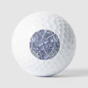 William Morris Windrush Blue Pattern Floral Golf Balls