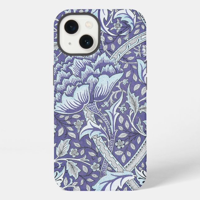 William Morris Windrush Blue Pattern Floral iPhone Case (Back)