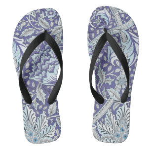 William Morris Windrush Blue Pattern Floral Jandals