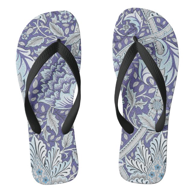 William Morris Windrush Blue Pattern Floral Jandals (Footbed)